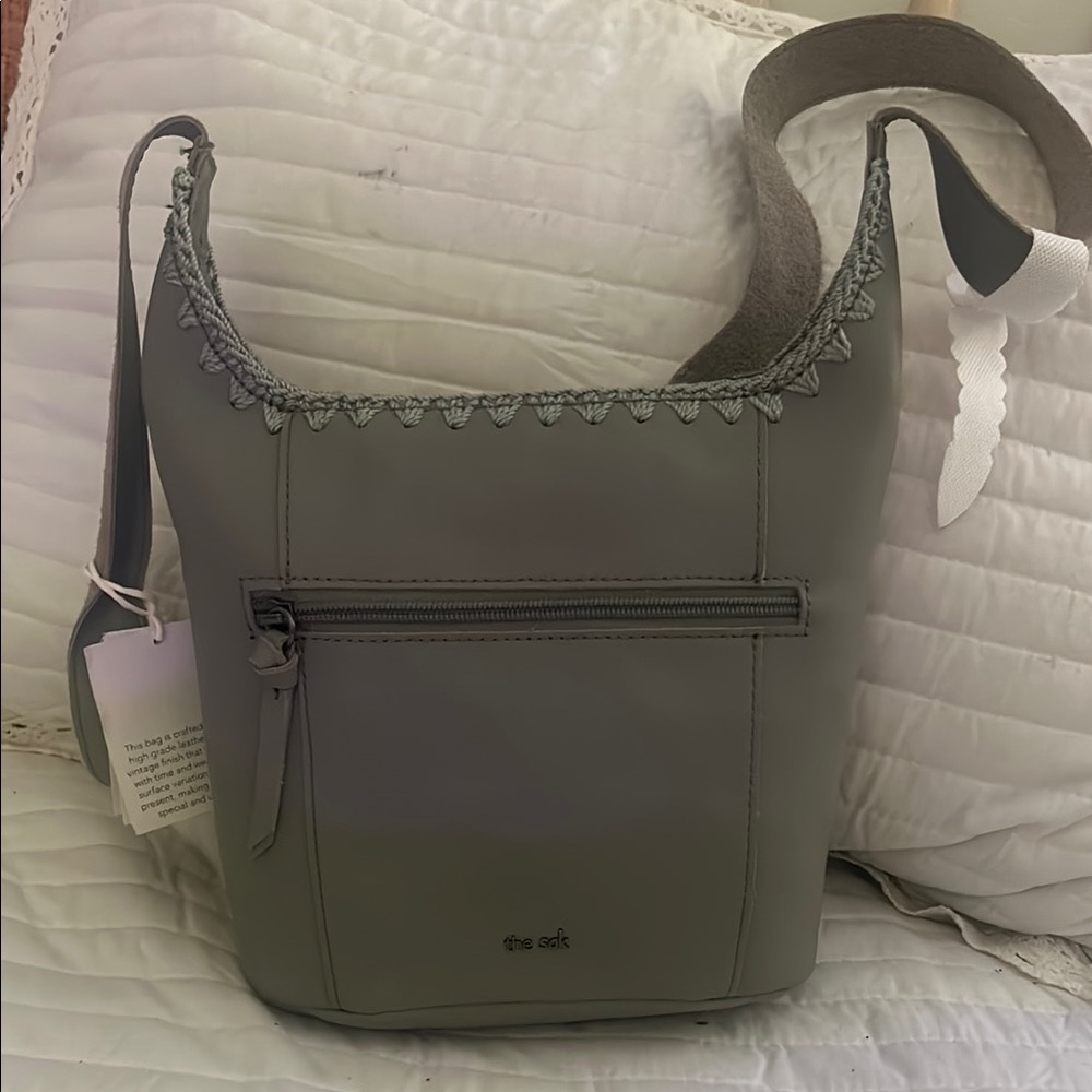 The Sak Charcoal Leather Shoulder Bag